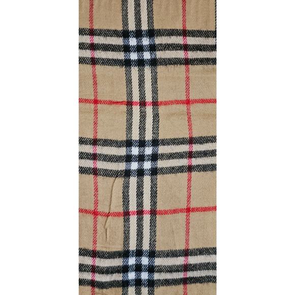 BURBERRYs of London 100% Lambswool BEIGE Scarf Shawl Nova Check Vintage (Longer) - Picture 9 of 9